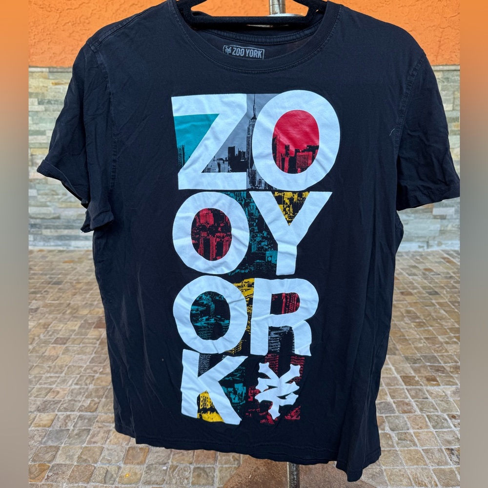 Zoo York Black Short Sleeve Tee with Bold Colorful Design